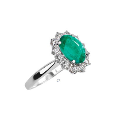 Anello con smeraldo e diamanti - collezione Passione
