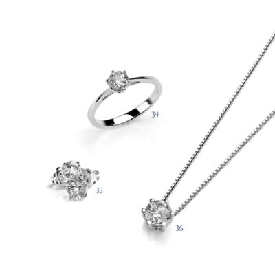 Orecchini, anello e pendente con diamanti - collezione Unica