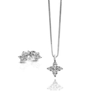 Orecchini e collana con diamante collezione Stella